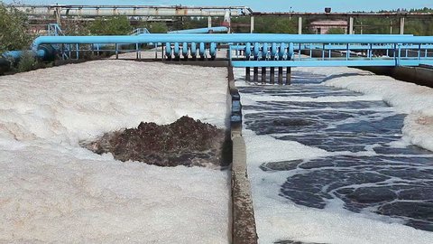 Water purification in settlers on industrial sewage treatment plant