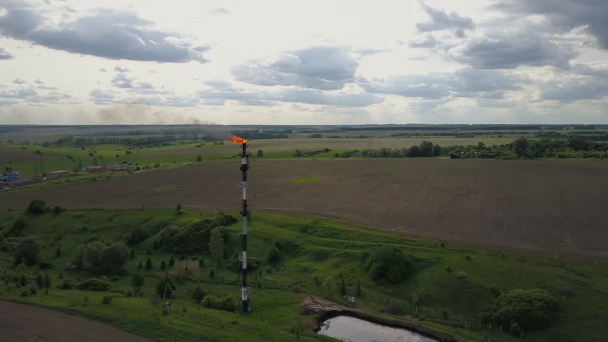 Oil rig and oil refinery - petrochemical plant