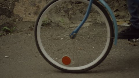 Vintage, retro Bicycle hub, wheel close-up. Shot on RED EPIC DRAGON Cinema Camera in slow motion.