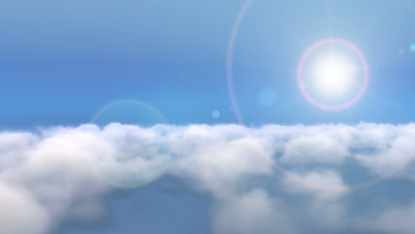 Clouds with sun side view floating. HD1080.