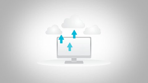 Cloud computing Video animation, green screen.