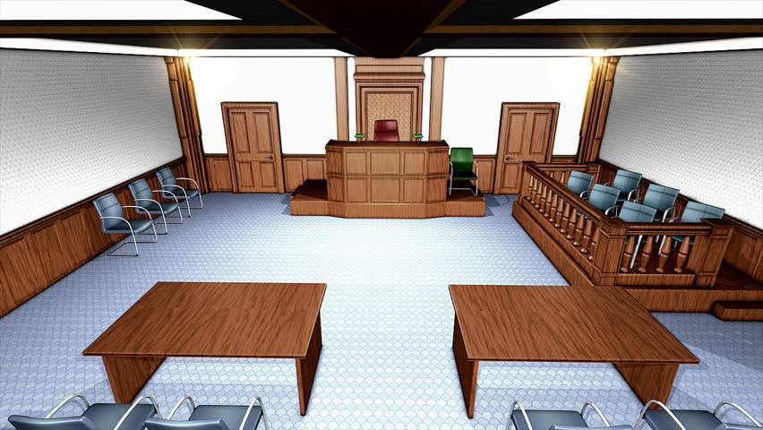 Courtroom, without US flag.
