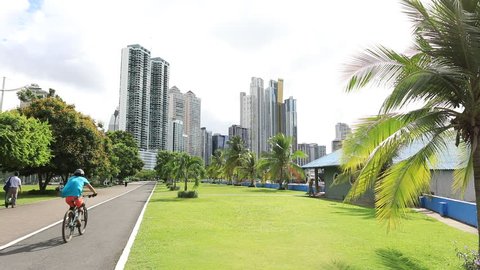 Panama City Biking in Cinta Costera a waterfront cycle and pedestrian path