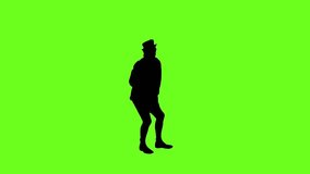 Cheerful drunk man wearing the hat is dancing funny on the green screen. The actor comedian is moving and dancing with accelerated motion. Also available the videos in the other colors in portfolio. 