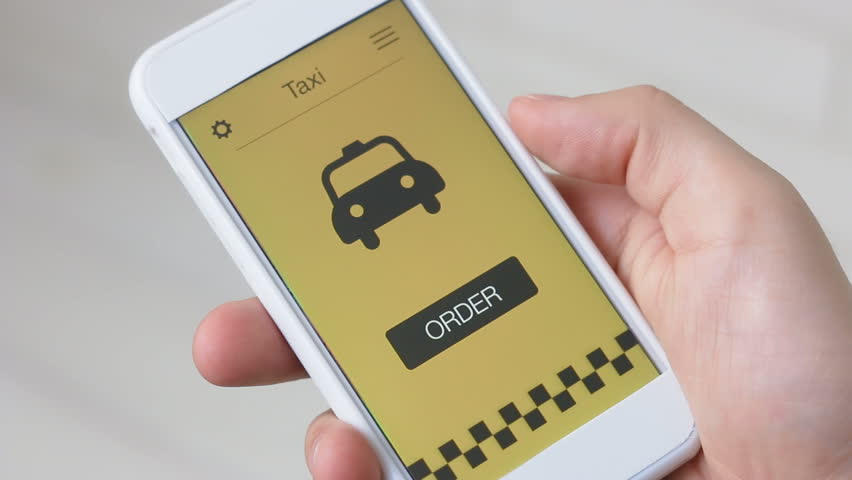 Ordering taxi using smartphone application Royalty-Free Stock Footage #27633937