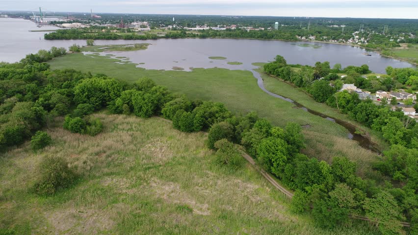 Aerial View Delaware River New Jersey
