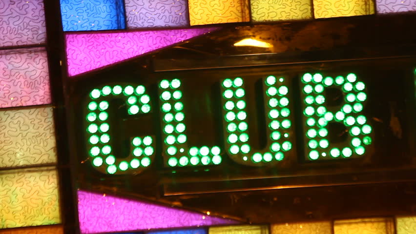CLUB colorful flashing sign