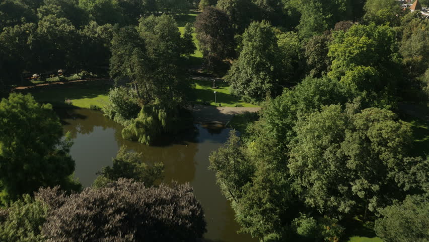 Aerial shot of Wilhelminapark Utrecht