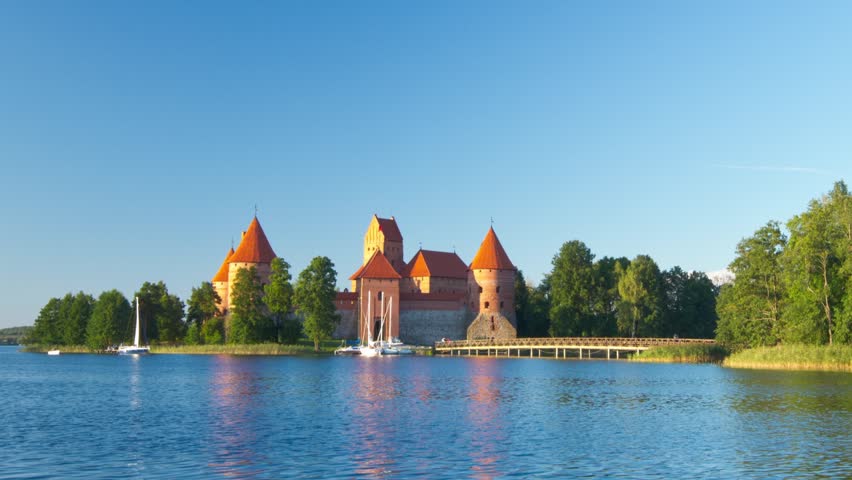 Trakai Castle, Lithuania, timelapse in motion