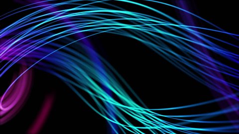 Colorful Curved Curvy Strings or Fibers Beautiful Seamless Looping Motion Background Animated Video Backdrop VJ Loop Cyan Blue 