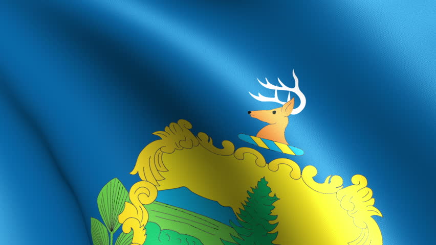 Vermont State Flag Waving