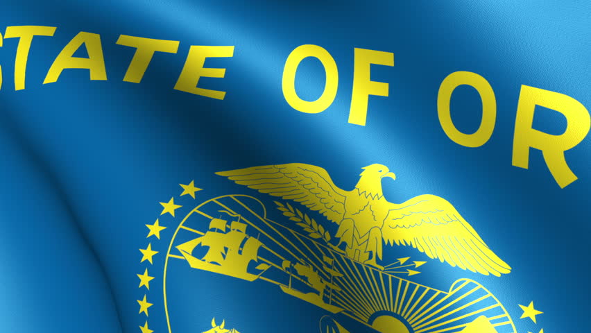 Oregon State Flag Waving