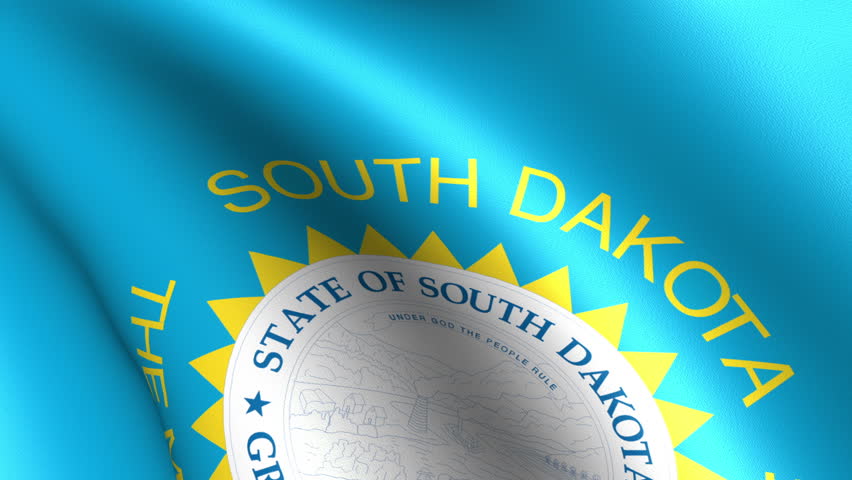 South Dakota State Flag Waving