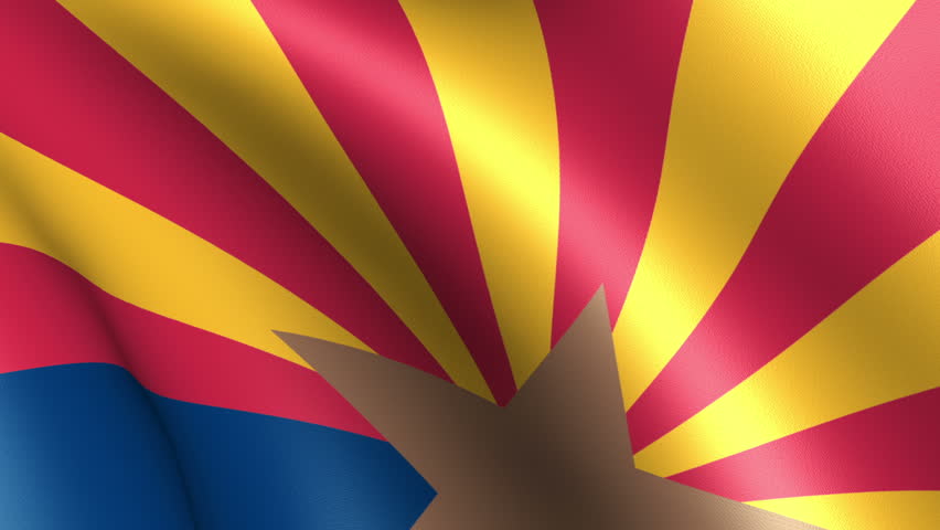 Arizona State Flag Waving