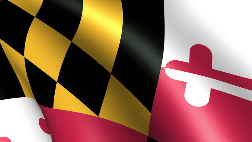 Maryland State Flag Waving