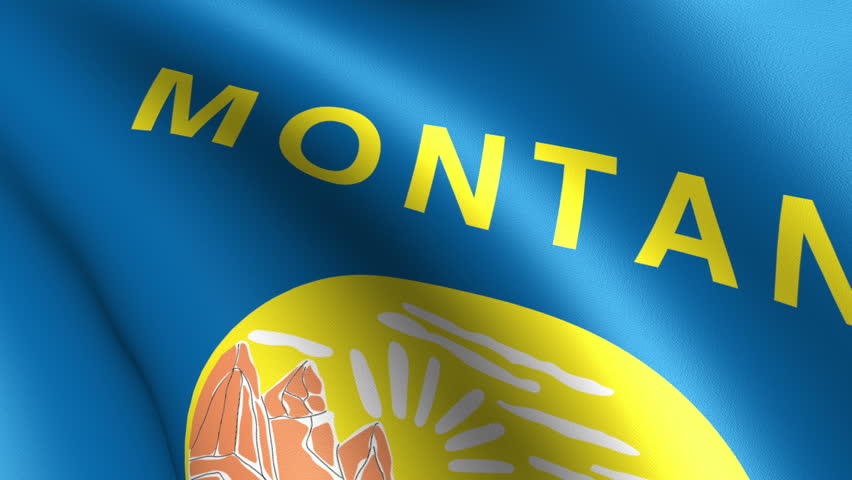 Montana State Flag Waving