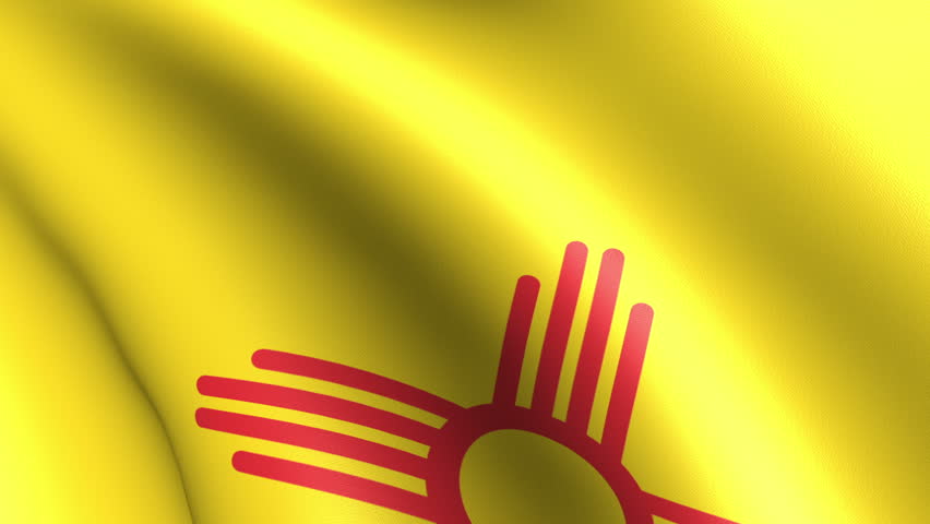 New Mexico State Flag Waving