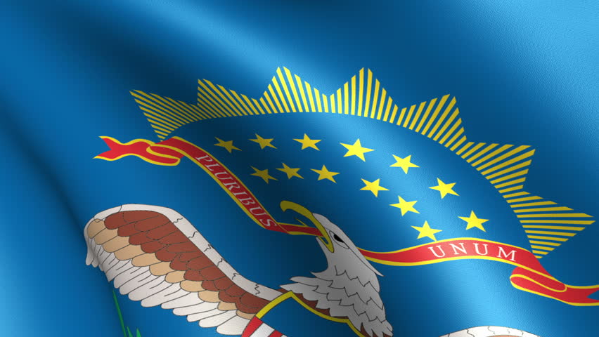 North Dakota State Flag Waving