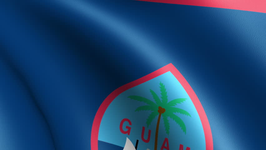 Guam State Flag Waving