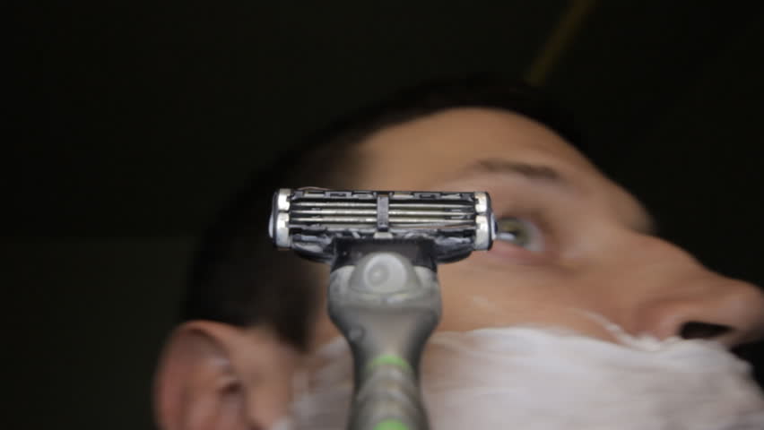 razor shaves POV close up at sink