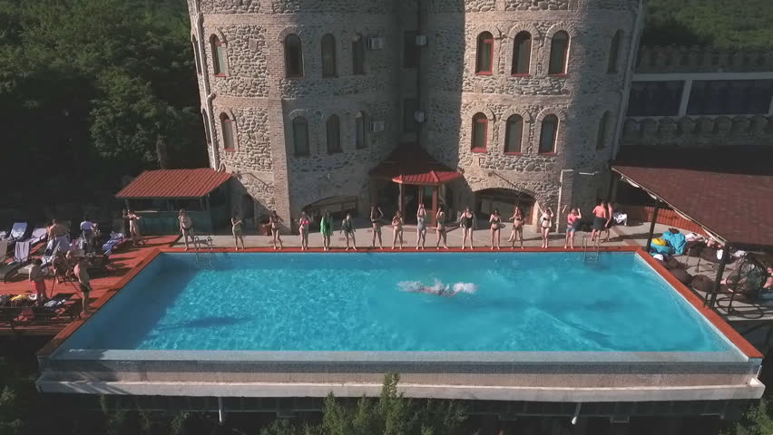 the pool party shooting with the drone
