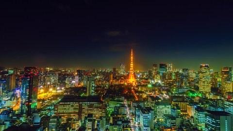 4K.Time lapse city landscape cityscape at Tokyo city asia japan