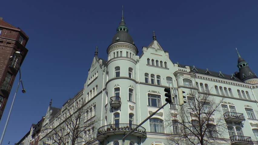 Old historic building on Pohjoisranta street, Helsinki, Finland