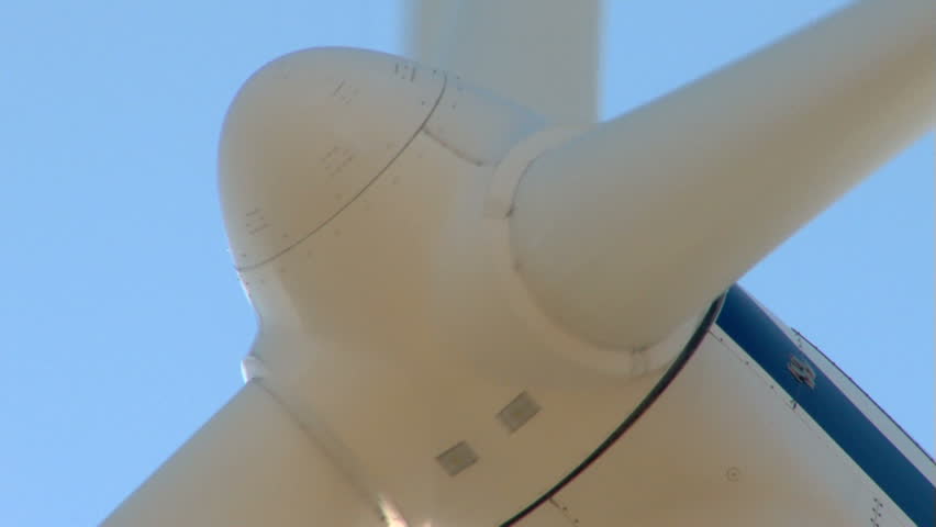 Close up of wind turbine propeller blades...