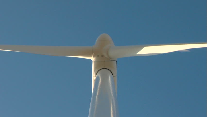 Close up of wind turbine propeller blades...