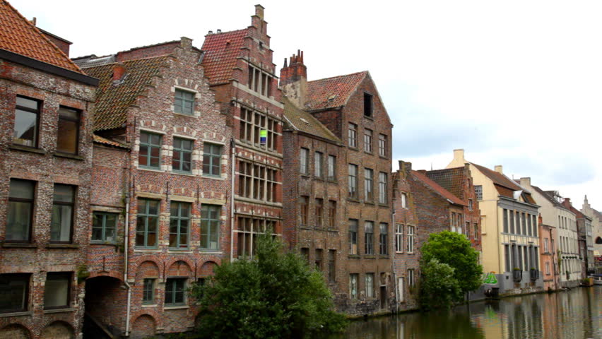 Channel in center of Ghent, Belgium