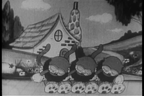 1930s: In this 1931 cartoon, a glee club performance starts with a group song, then a gang of kittens performing.