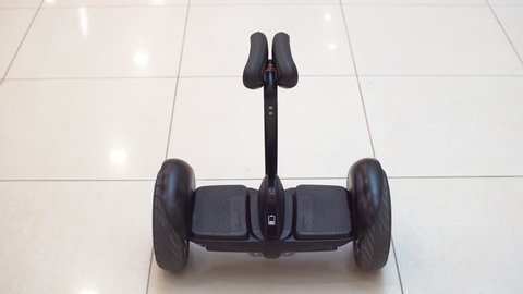 Personal eco transport. hyroscooter in shopping center