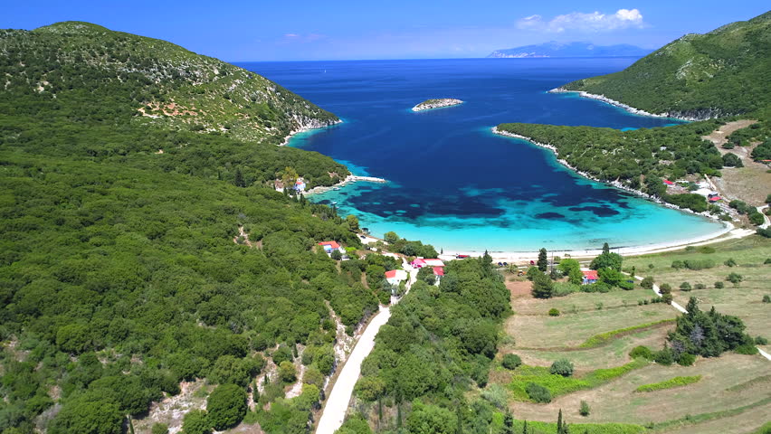 beautiful Greece landscape with amazing beaches (aerial view)