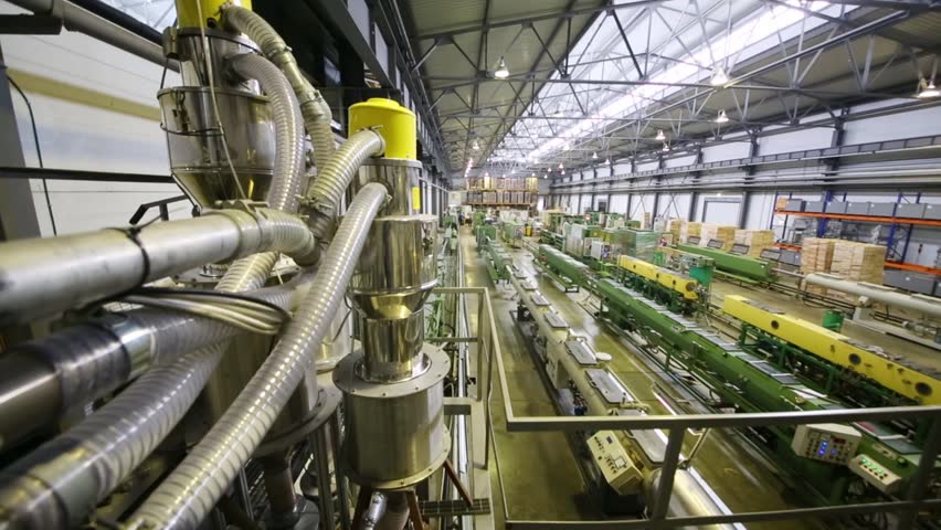 MOSCOW - MAR 1, 2017: Large workshop in Sinikon plant, Sinikon company produces modern high quality sewage systems | Shutterstock HD Video #27726973