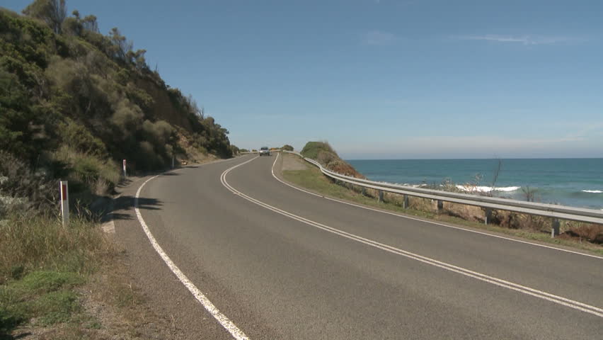GREAT OCEAN ROAD, AUSTRALIA, MAR 16, 2009: Great ocean road highway with lanes