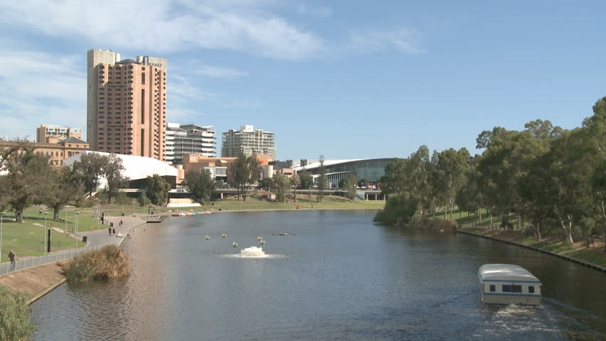Adelaide Cityscape with the River Torrens and park