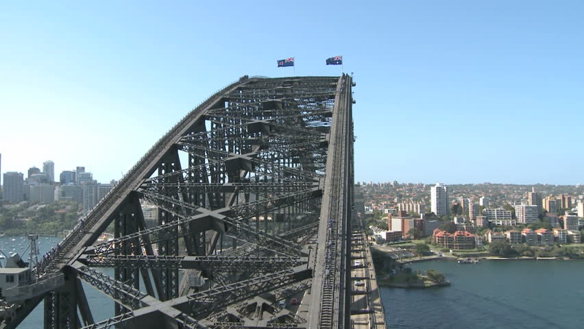 SYDNEY, AUSTRALIA, MAR 22, 2009: People climbing on Top of the Harbour Bridge in