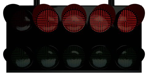 traffic light for racing   with white and blue background
