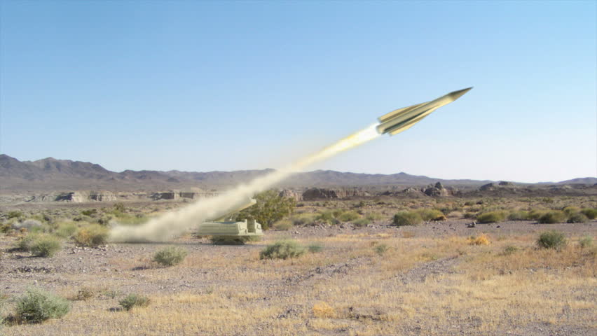 An Iranian surface to air missile.  High-quality animation.