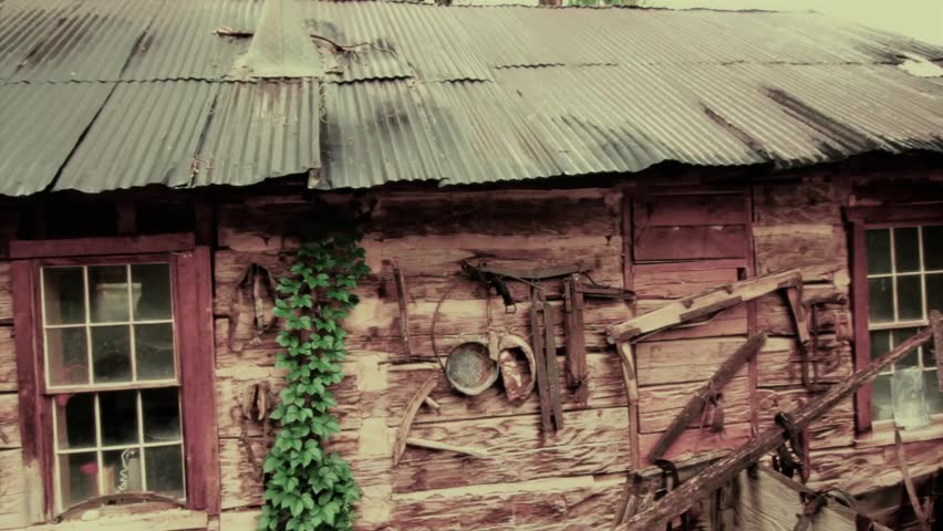 An old cowboy western log cabin