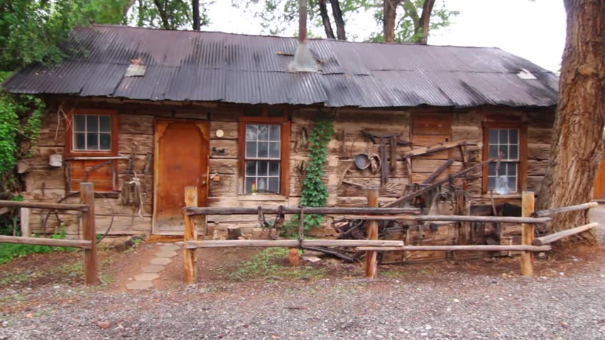 An old cowboy western log cabin