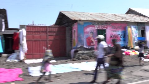 Goma City, Democratic Republic Congo, 9 January 2017, street life in Goma City