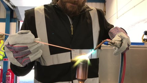 Brazing welding copper on a refrigeration system