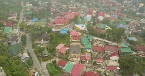 Rooftops and Aerial Drone Footage of Baguio City Philippines 
