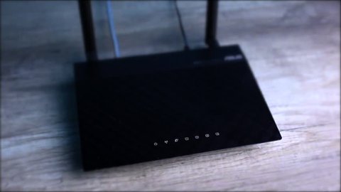 Hand Turn On Wireless Wifi Modem Stock Footage Video (100% Royalty-free ...