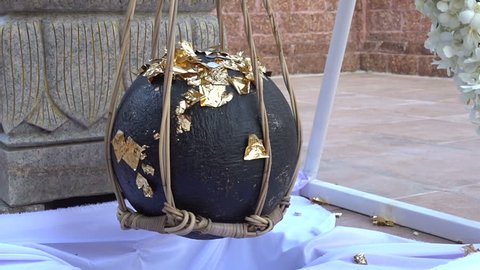An inauguration ceremony called "FANG LUUK NIMIT" is done to consecrate a temple. Some sacred marker spheres "LUUK NIMIT" need to be buried in the temple compound.
