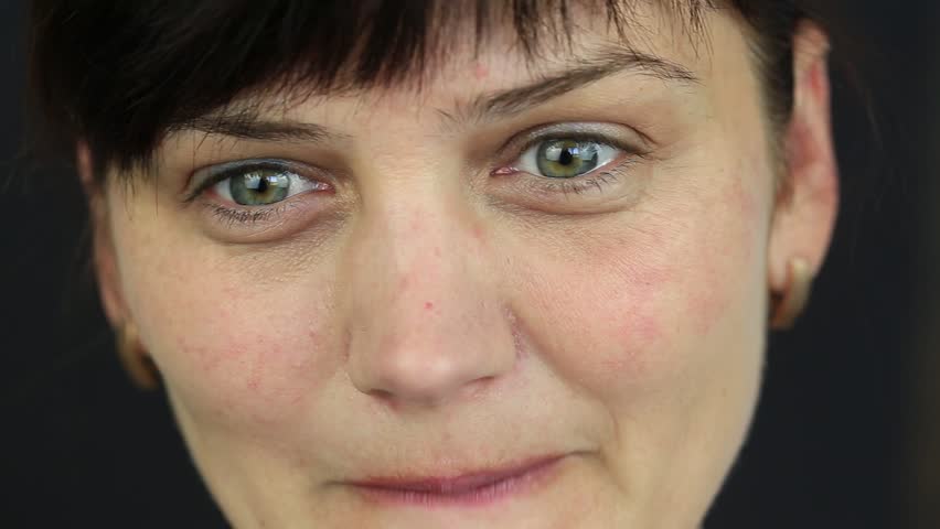 Close up woman eyes , she stares into camera, portrait woman, macro, indoors | Shutterstock HD Video #27786010