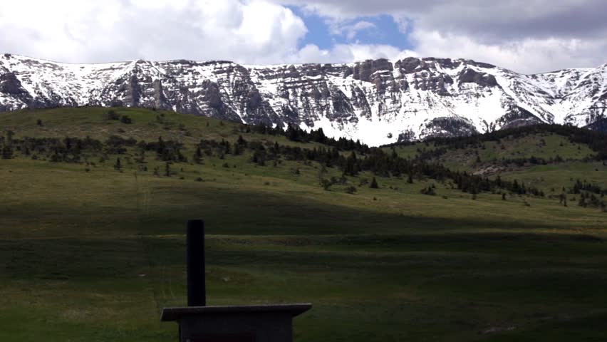 Rocky Mountain Peaks in Spring Landscape in Montana