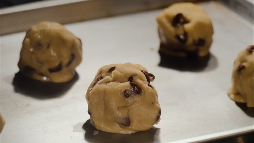 Chocolate chip cookies dough timelapse  Royalty-Free Stock Footage #27803962