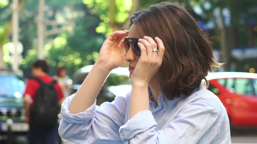 Portrait of  Beautiful Young Girl in Sunglasses 4